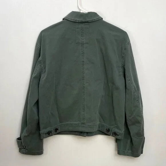 Gap Relaxed Utility Jacket Green Women's M 100% Cotton - Picture 2 of 6